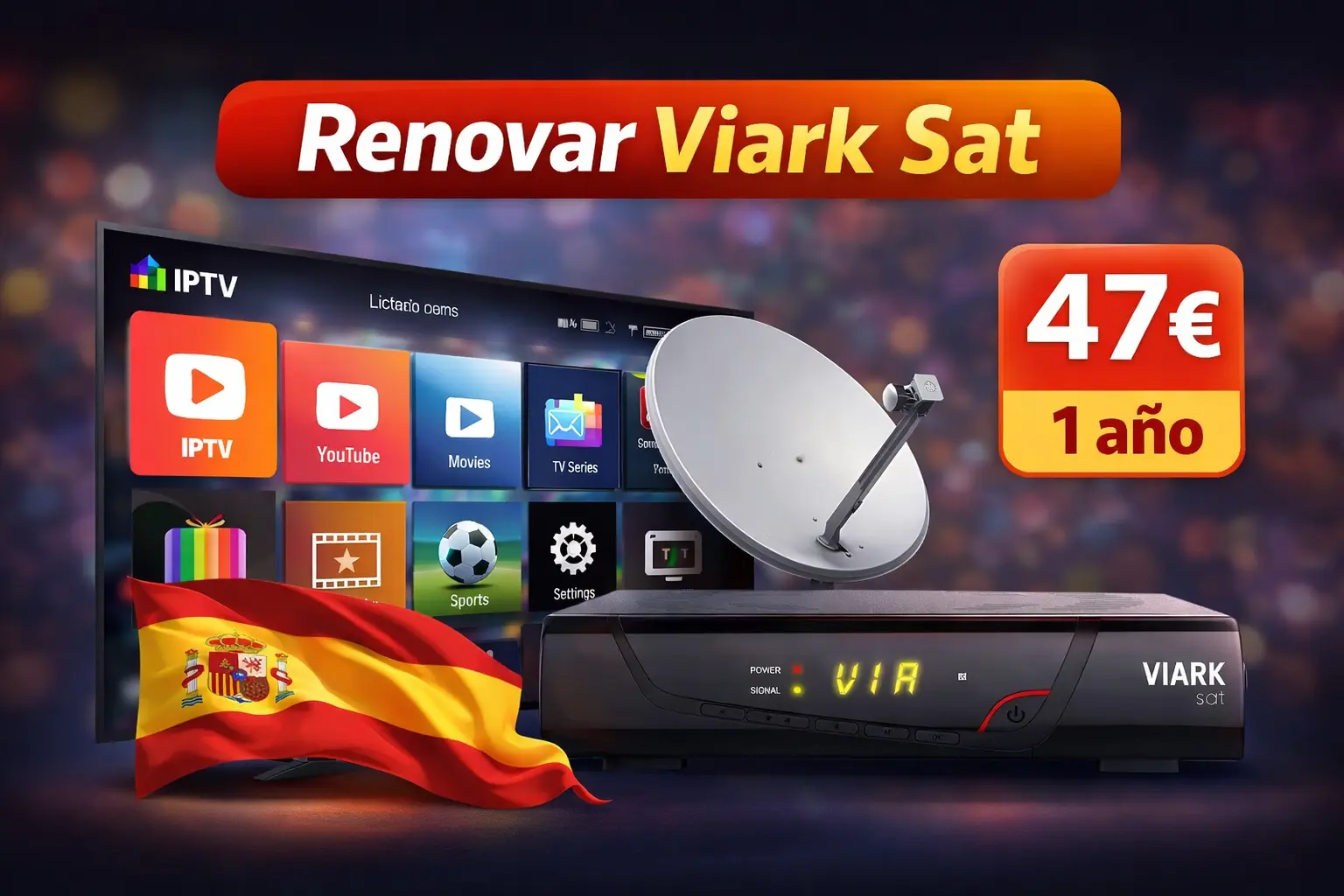 Renovar Servidor Viark Sat y Qviart Oficial